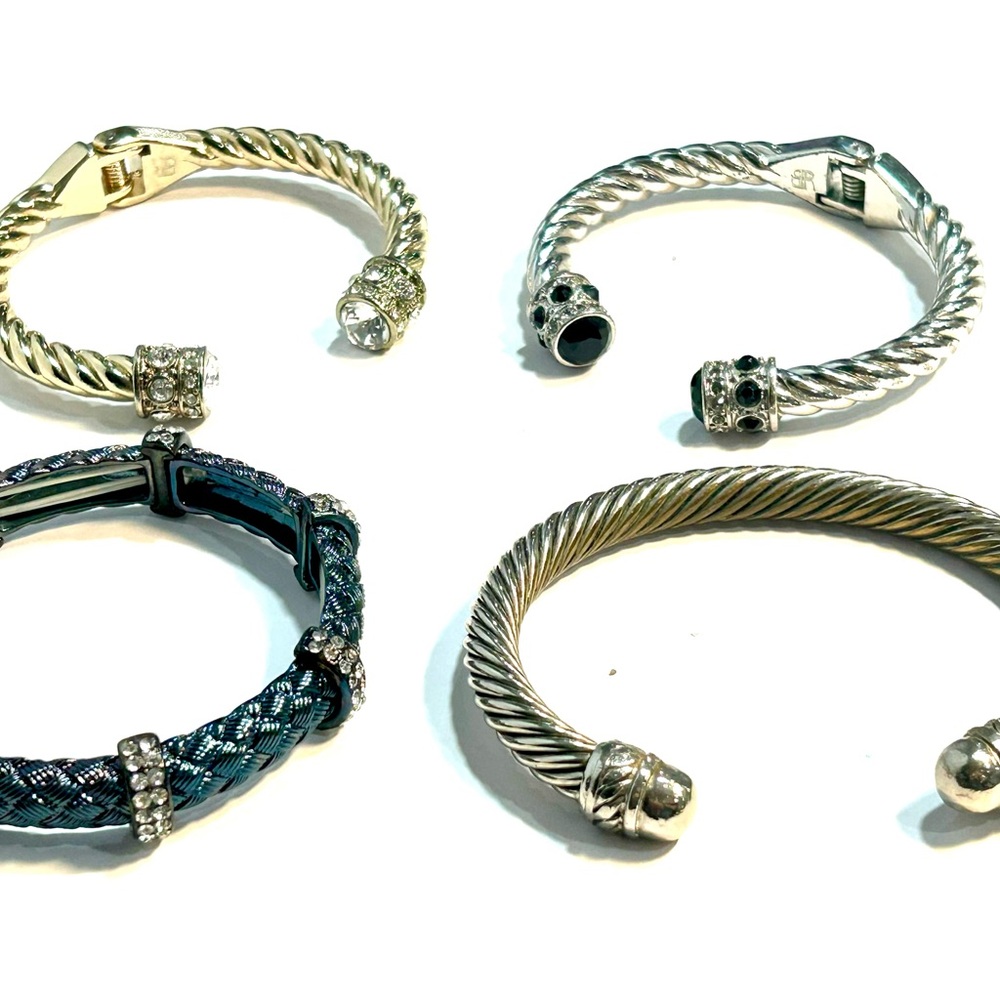 Silver and Gold Tone Bracelet Set of 4 fits 8-9” wrist